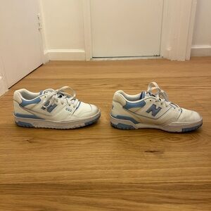 New Balance 550 White and Light Blue Sneakers